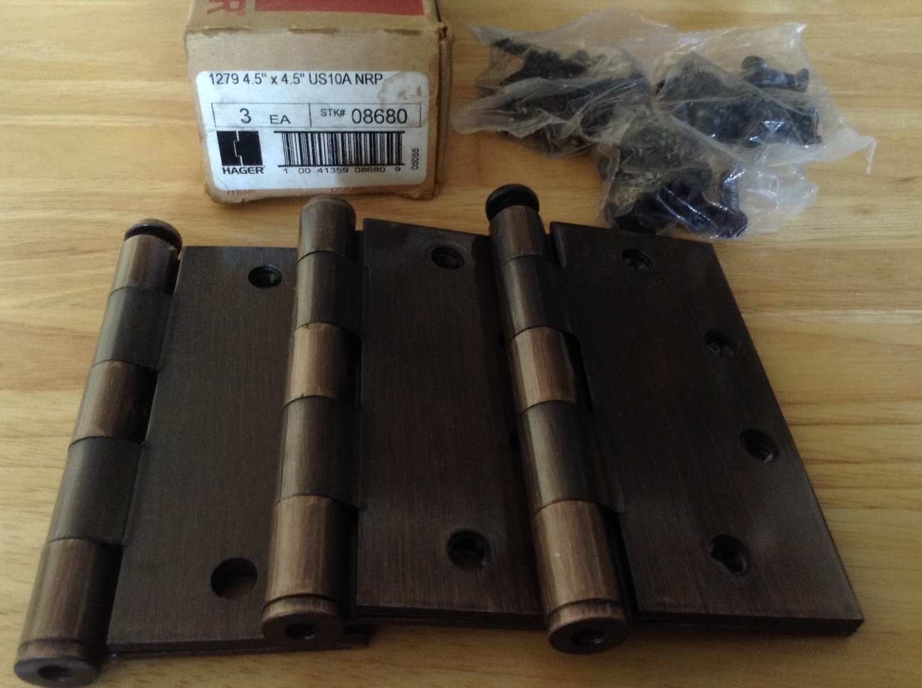 Hager 1279 Door Hinges 4.5″ X 4.5″ NRP US10A (Lot of 4)