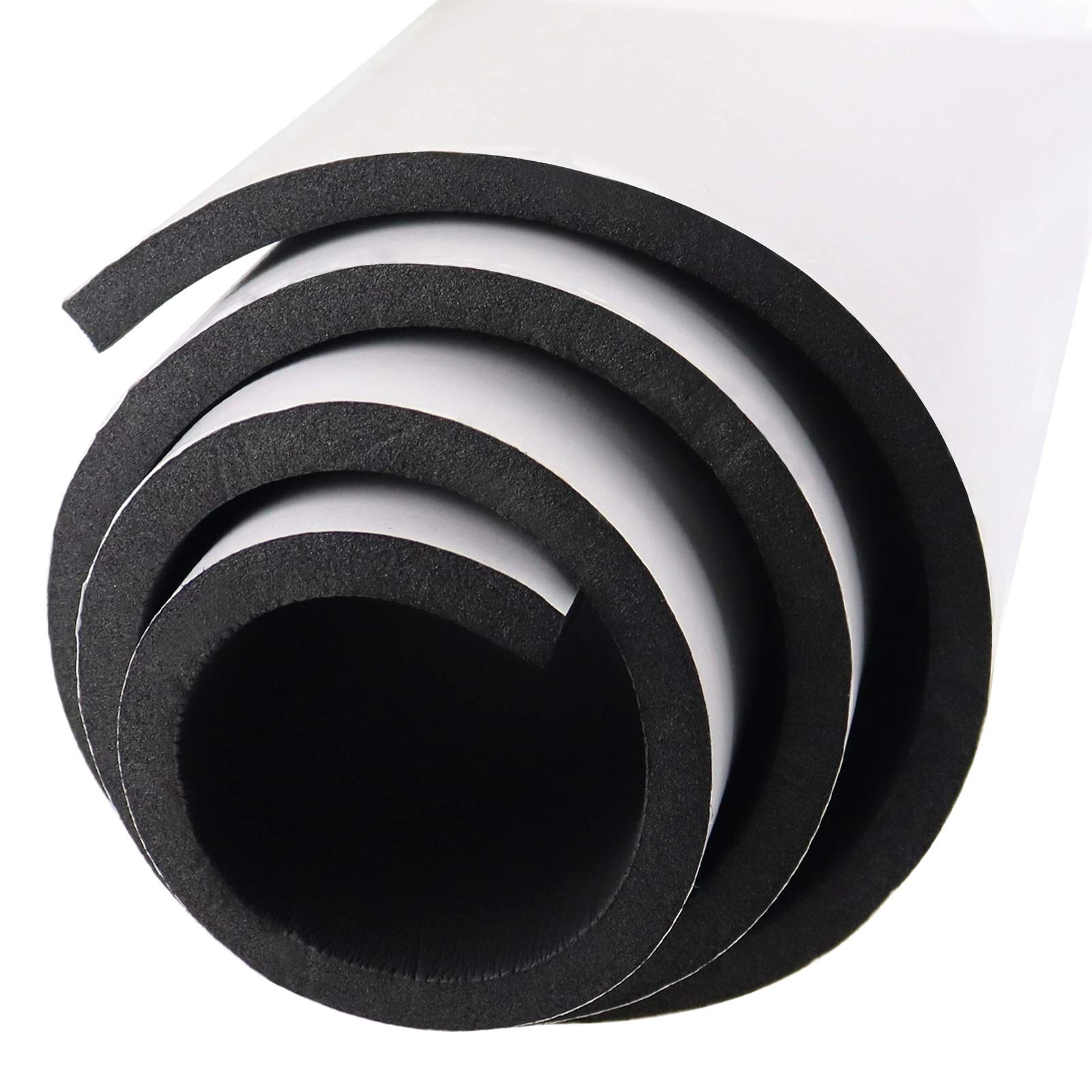 Foam Insulation 12 in x 98 x 1/2 in, Black (With Adhesive)