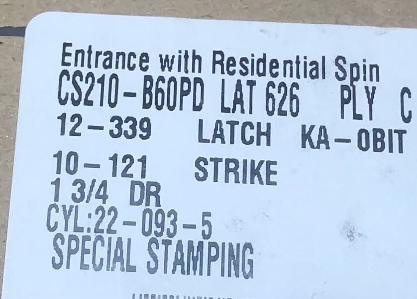 Schlage CS210-B60PD LAT 626 x PLY 626 Interconnect Lock