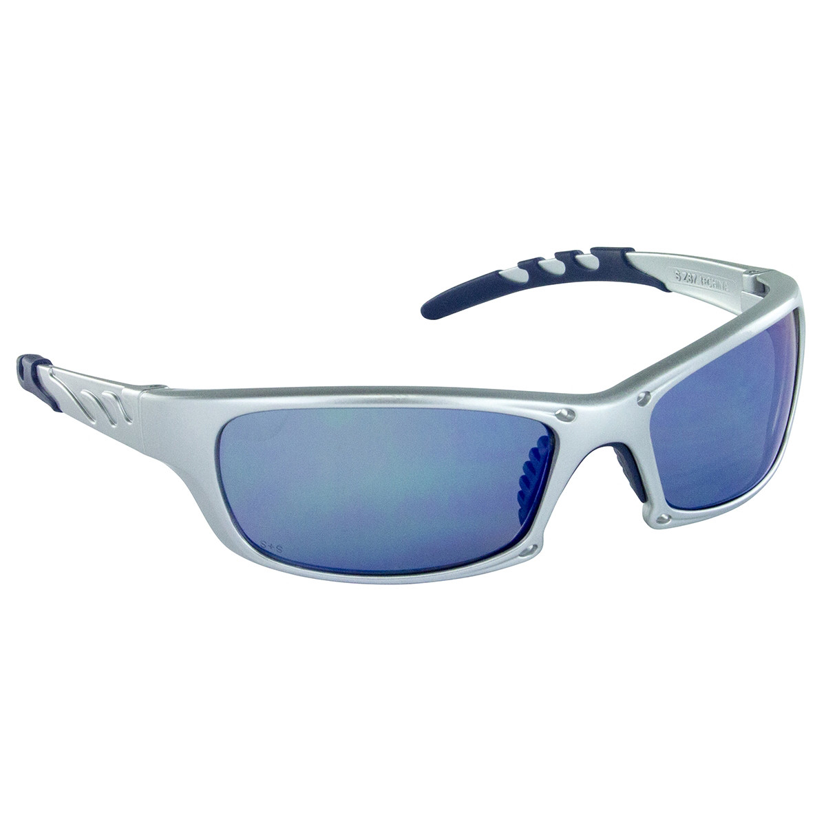 542-0209SAS Safety GTR Safety Glases w/ Silver Frames and Ice Blue Mirror Lens i