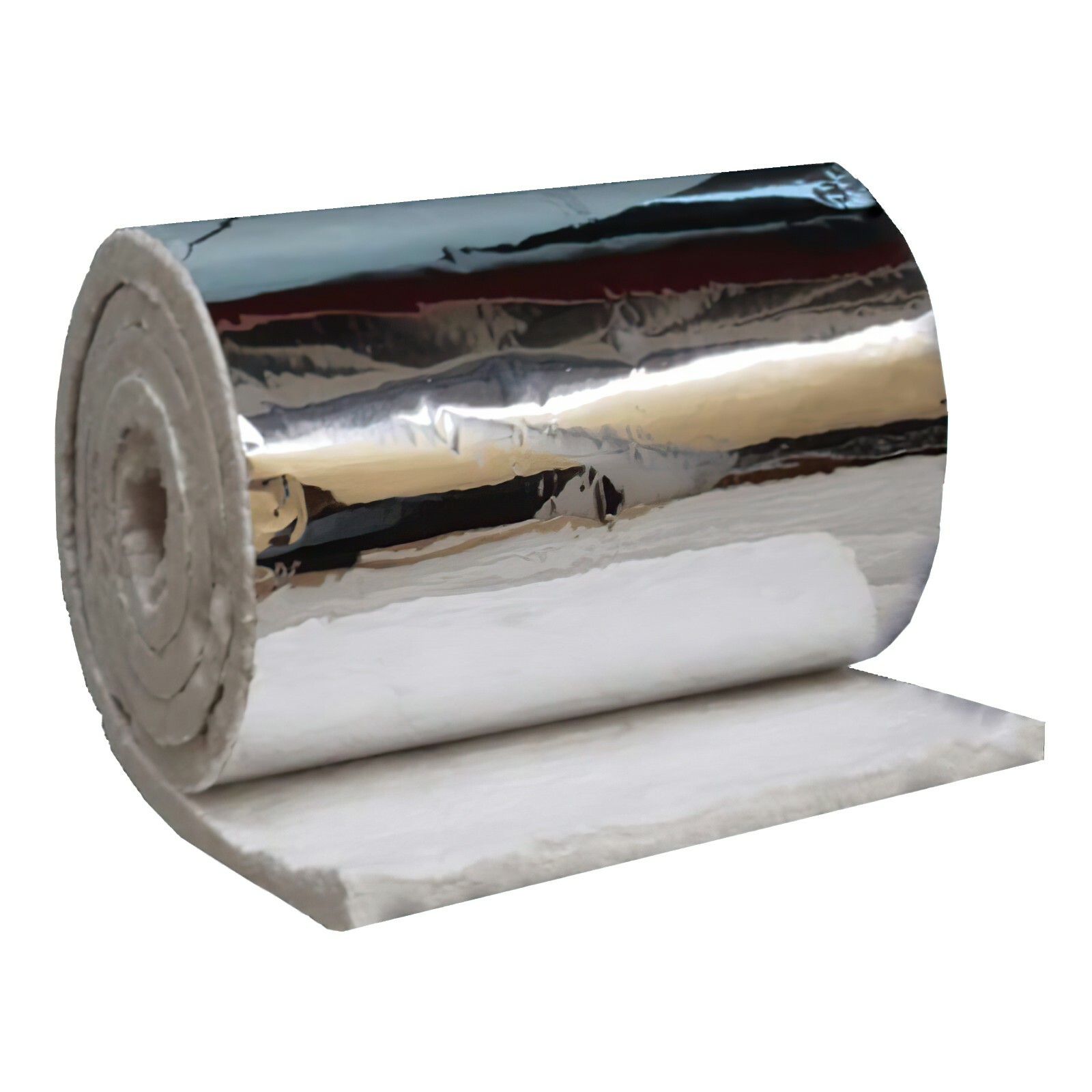 Ceramic Blanket Aluminum Foil Faced – 2400F 8# 1″x24″x12.5′ – Chimney Insulation