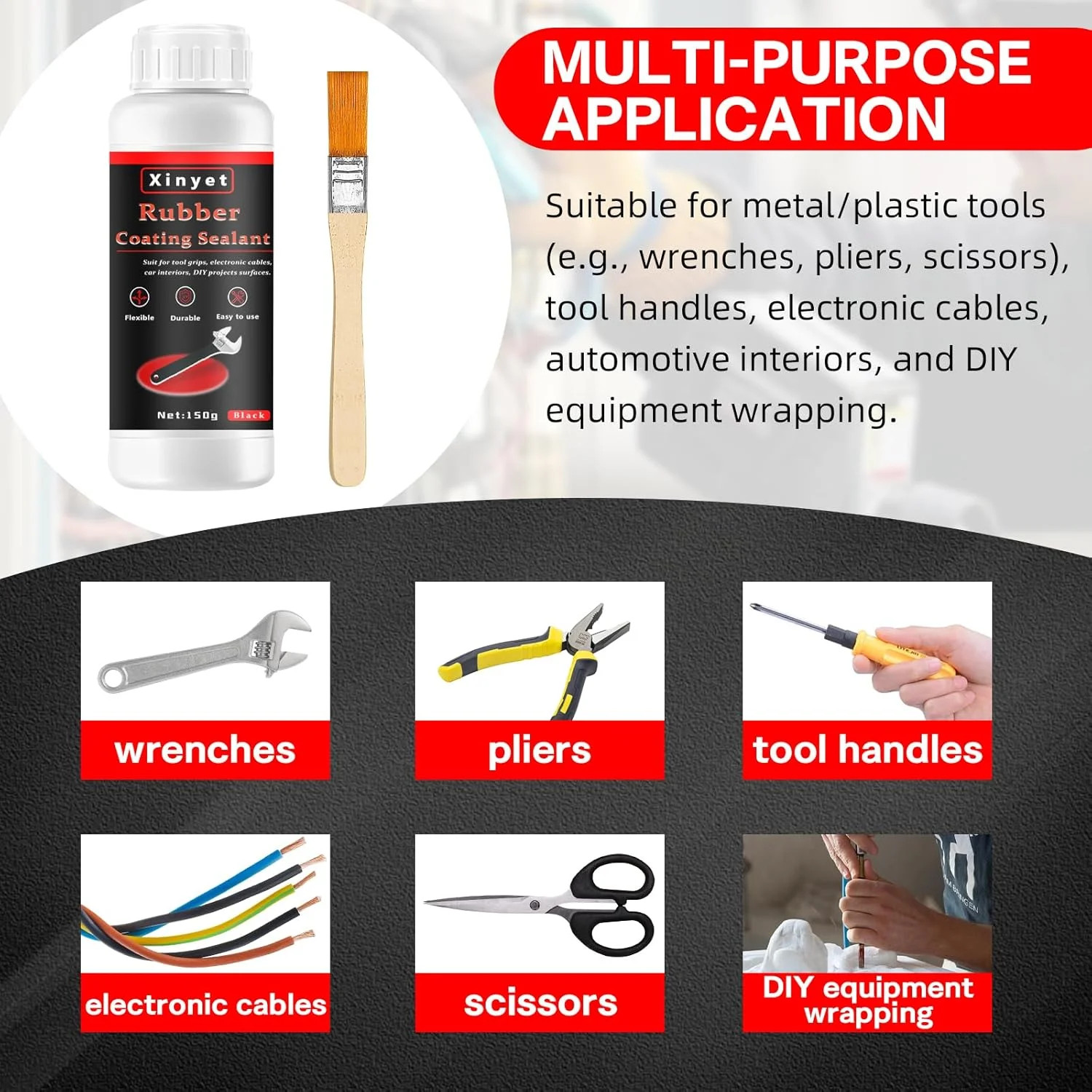 150Ml Tool Dip Rubber Coating, Rubber Dip for Tools, Waterproof, Flexible Peelab