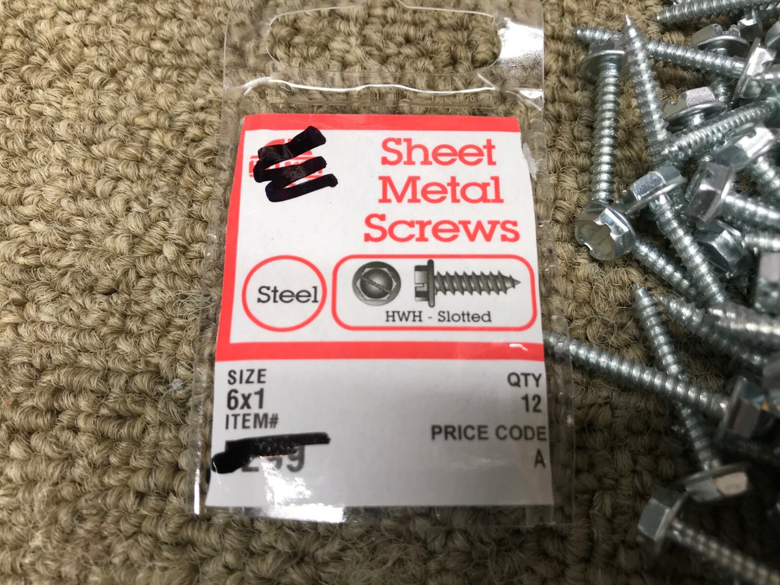120 PC Zinc Plated Steel 6 x 1″ HWH – Slotted Sheet Metal Screws
