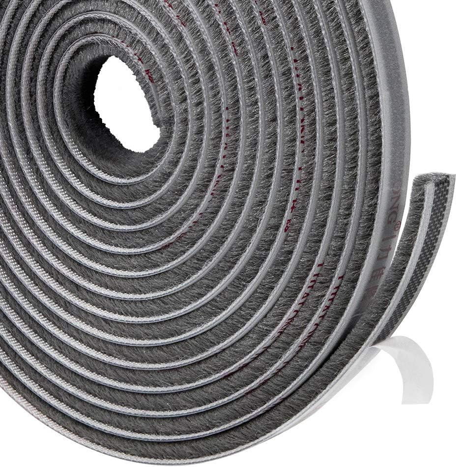 Felt Pile Weather Stripping 11/32 Inch X 3/16 Inch X 16 Ft, Sliding Windows and