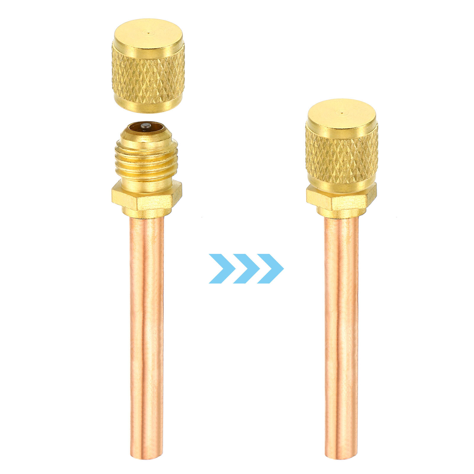 50 PCS 1/4″ SAE Service Access Valve Caps Refrigeration Service Valve Cap Flat