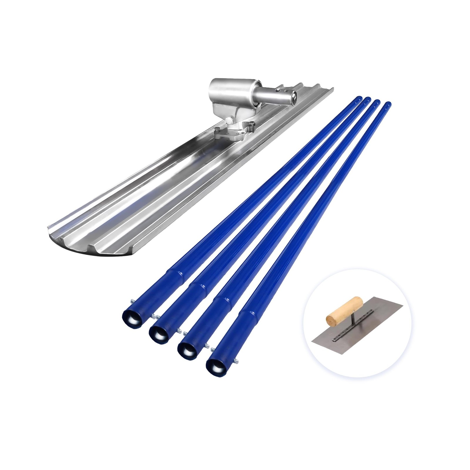 Bull Float Aluminum Magnesium Alloy Concrete Float 48″x8″ Round End Board Kit…