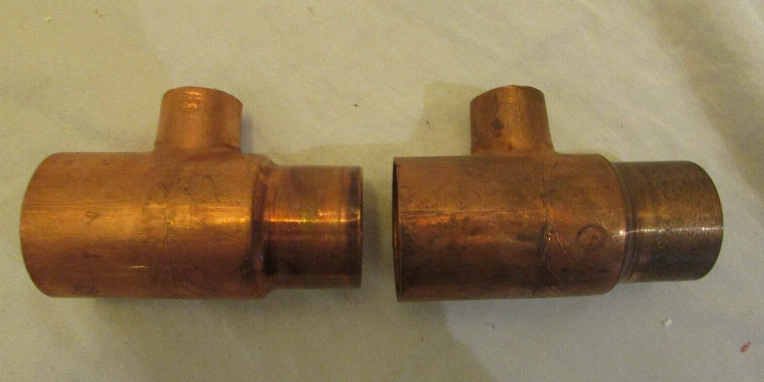 EPC 10032930 – 1-1/2″ x 1-1/4″ x 3/4″ C x C Copper Reducing Tees, NOS – Lot of 2