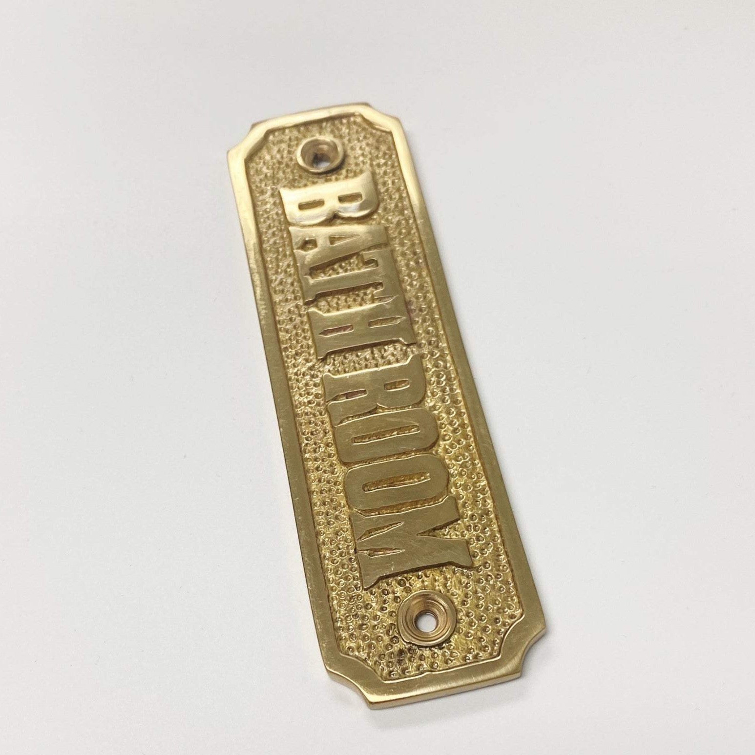 Brass “Bathroom” Door Sign 4-7/16″ – Door Hardware Office Sign