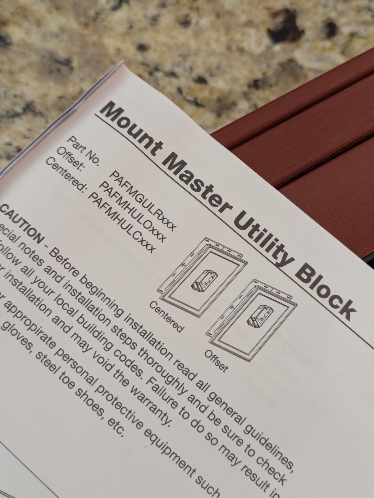 MountMaster Electrical Block 1 Unit 7″ x 8″ Color 372 M Berry Red