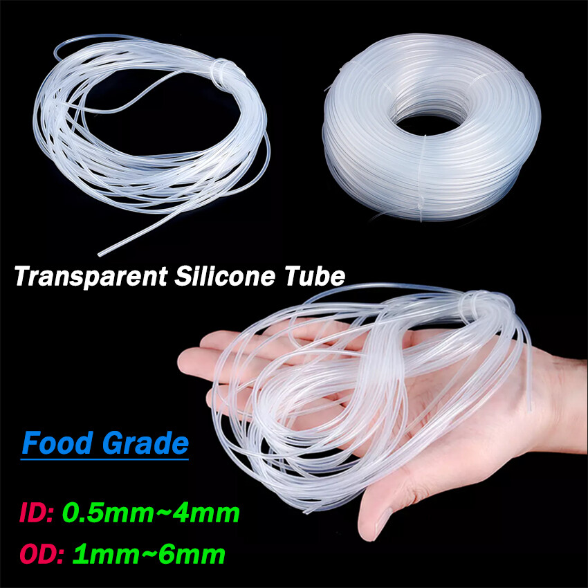 Food Grade Transparent Silicone Tube Soft Rubber Capillary Hose ID 0.5mm~4mm