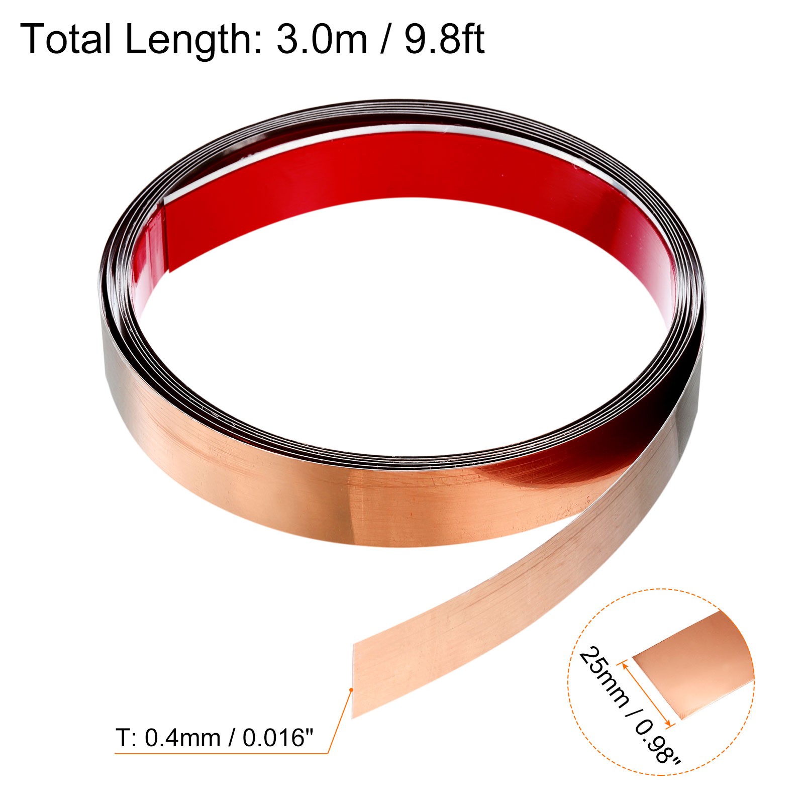 9.8ft x 0.98″ Wall Trim Self Adhesive Stainless Steel Mirror Finish Rose Gold