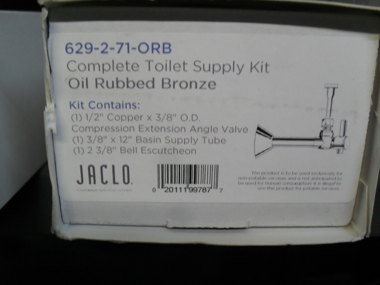 Jaclo 629-2-71-ORB 1/2″ C x 3/8″ Od QT Angle Valve Toilet supply 12″ Oil Rubbed