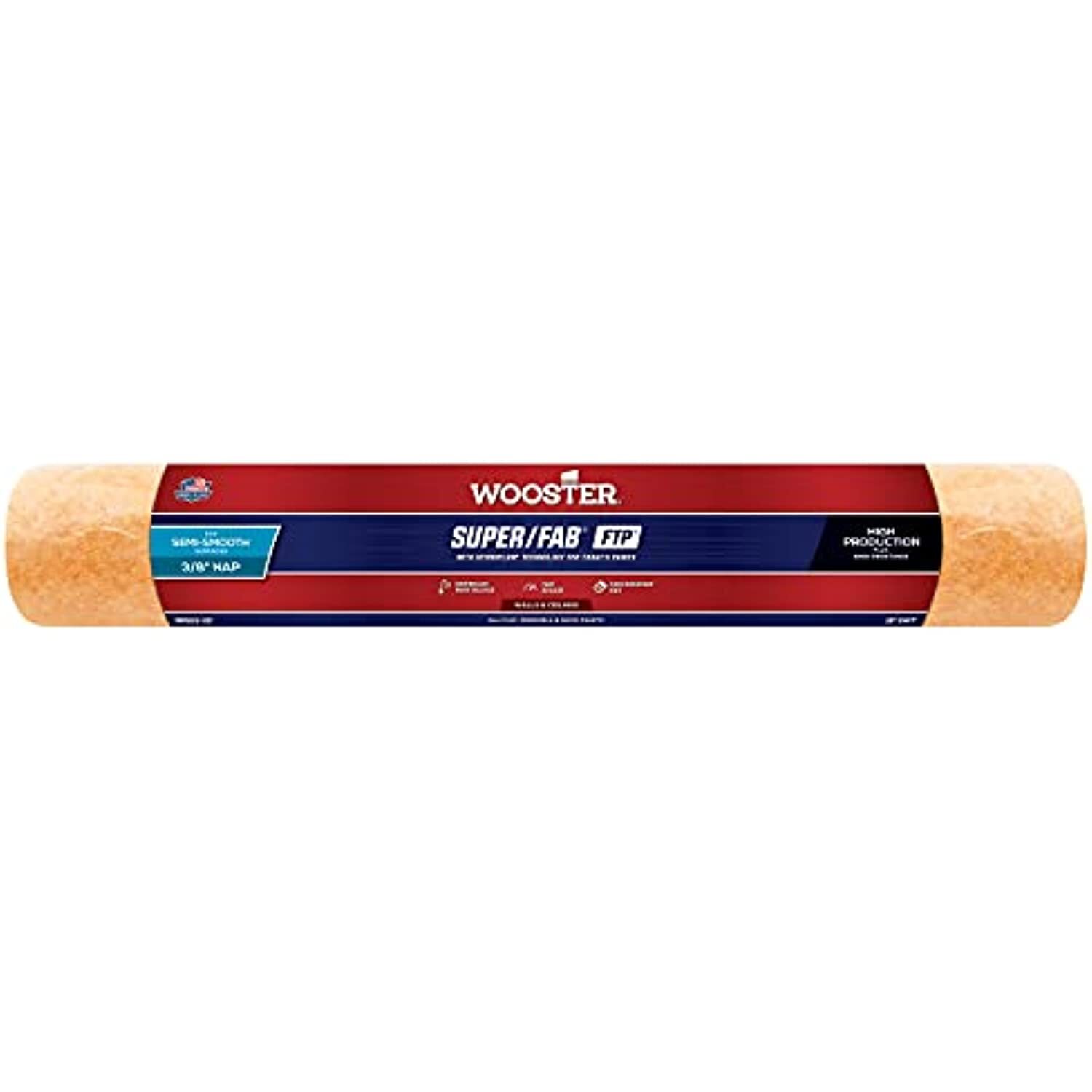 Wooster Brush RR923-18 Inch Super Fab FTP Roller Cover, 3/8-Inch Nap