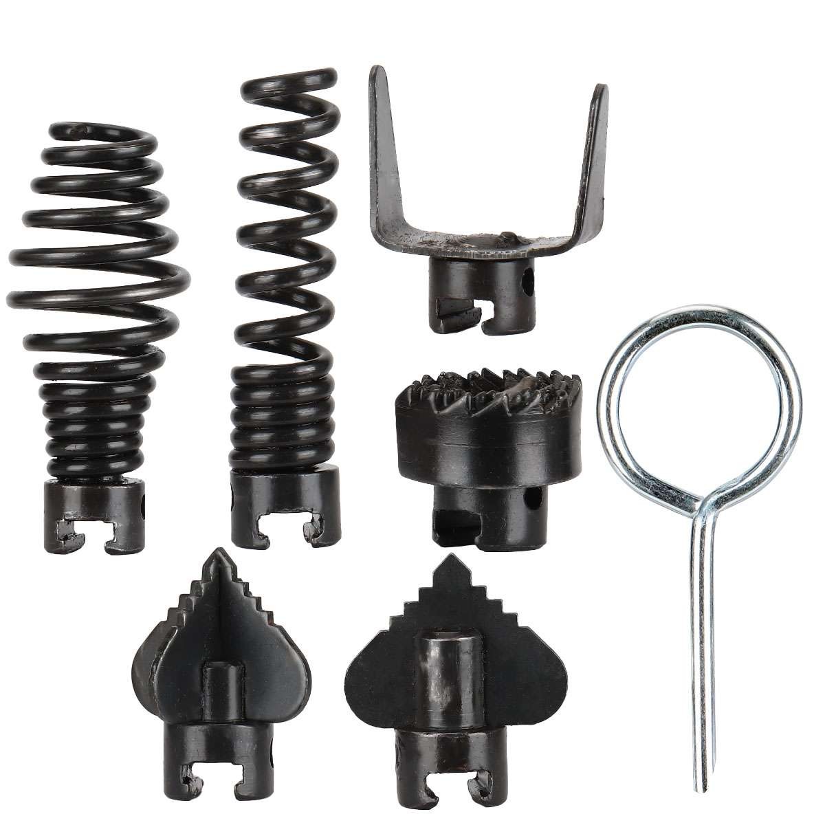 7/14pc Cutter Set Drain Cleaner Plumbing Snake Tools Cable Auger Clog Sewer Pipe