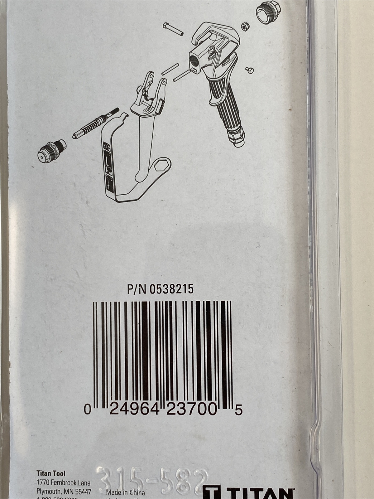 Titan 0538215/538215 Repair Kit For RX-80 Airless Gun. Genuine Titan.