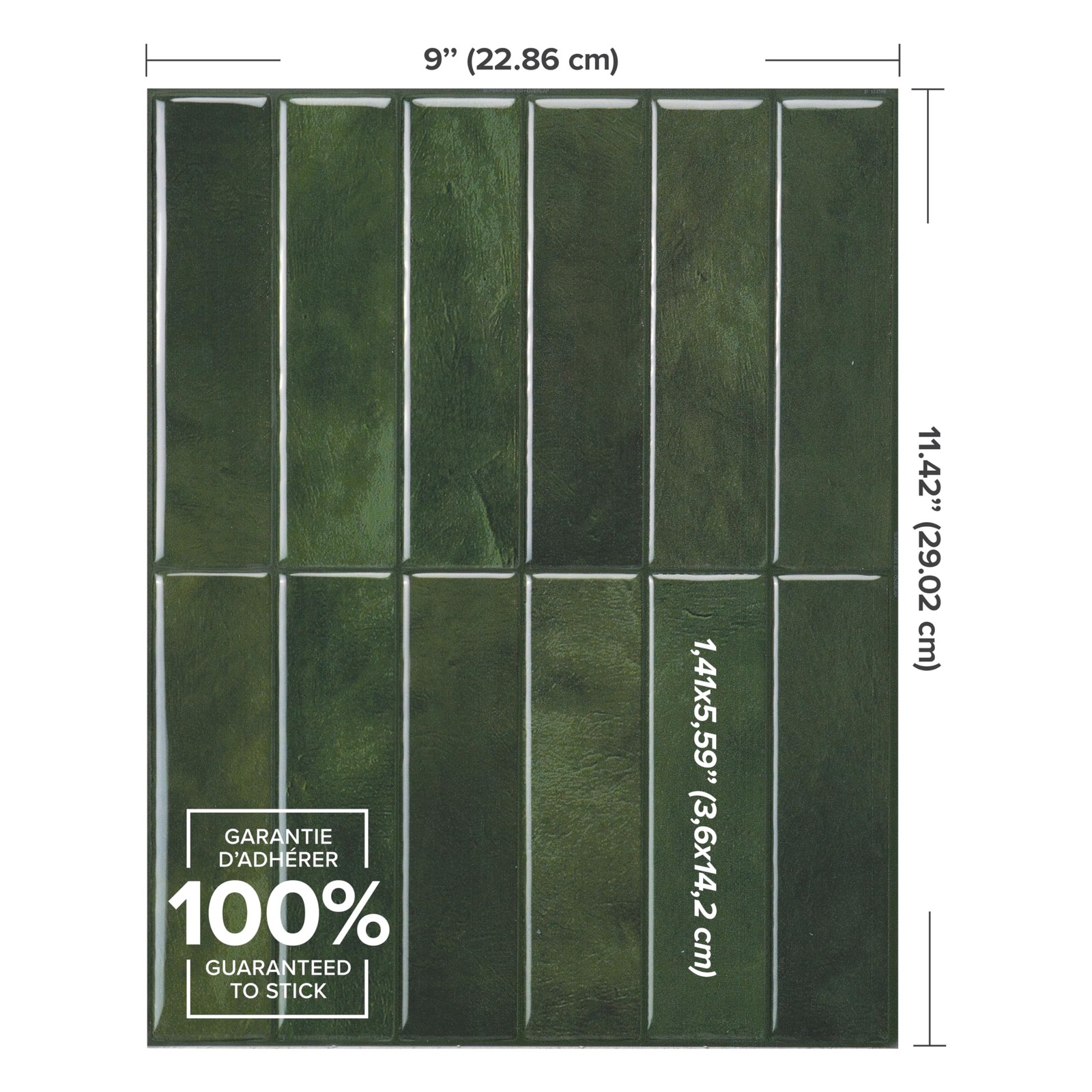 Smart Tiles SMART TILES Peel and Stick Backsplash – 5 Pack of 5, Sefrou Green