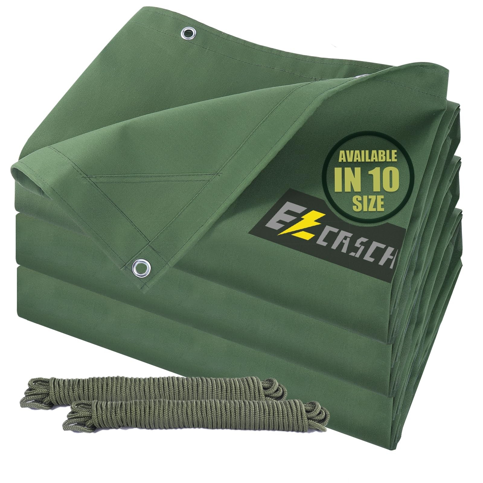 12’x20’ Canvas Tarps Heavy Duty Waterproof Tarpaulins with Aluminum