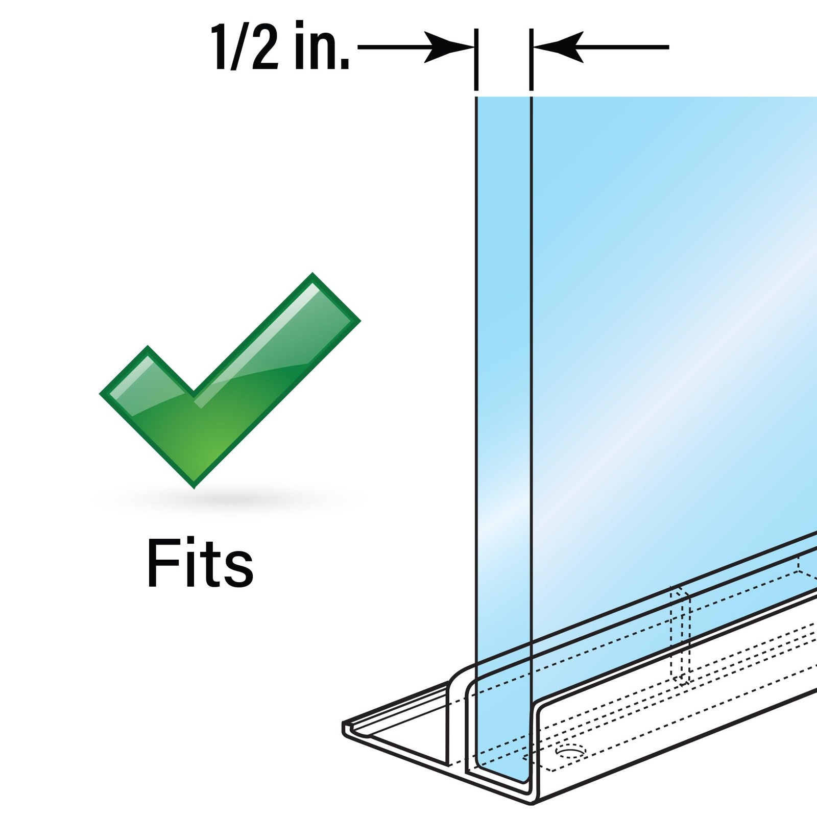 Prime-Line M 6067 Clear Nylon, Tub and Shower Enclosure Bottom 2 Pack,