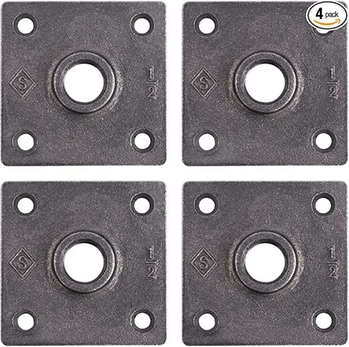 1/2″ Square Black Metal Floor Flange For Iron Pipe