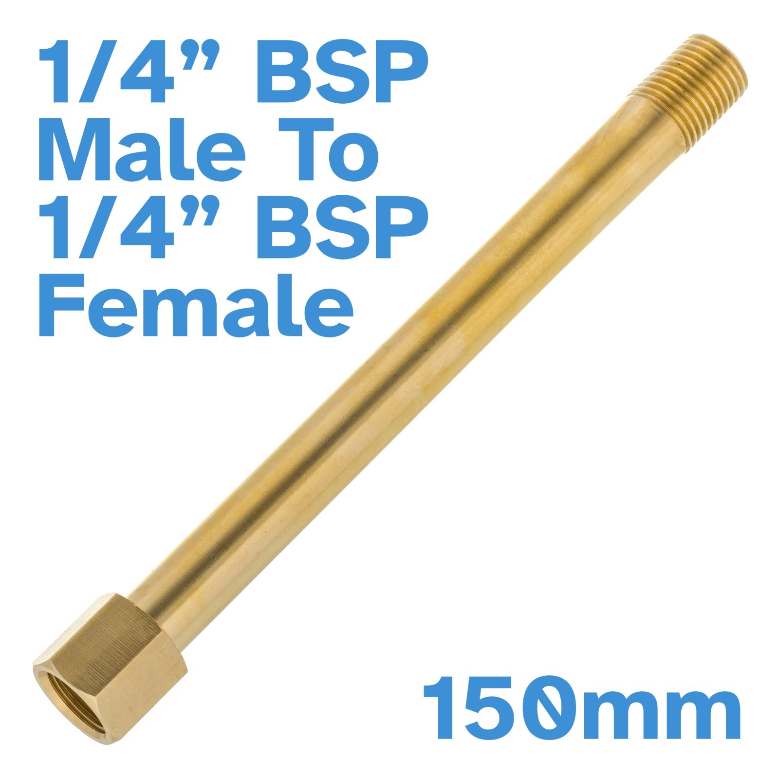 150mm 1/4″ BSP Male To Female Thread Brass Pipe Extension Fitting Connector