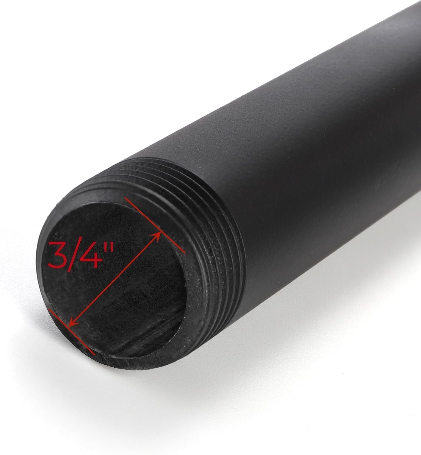 10 Pack 3/4 Inch x 12 Inches Black Pipe Fittings, Industrial Iron Pipe Nipple…