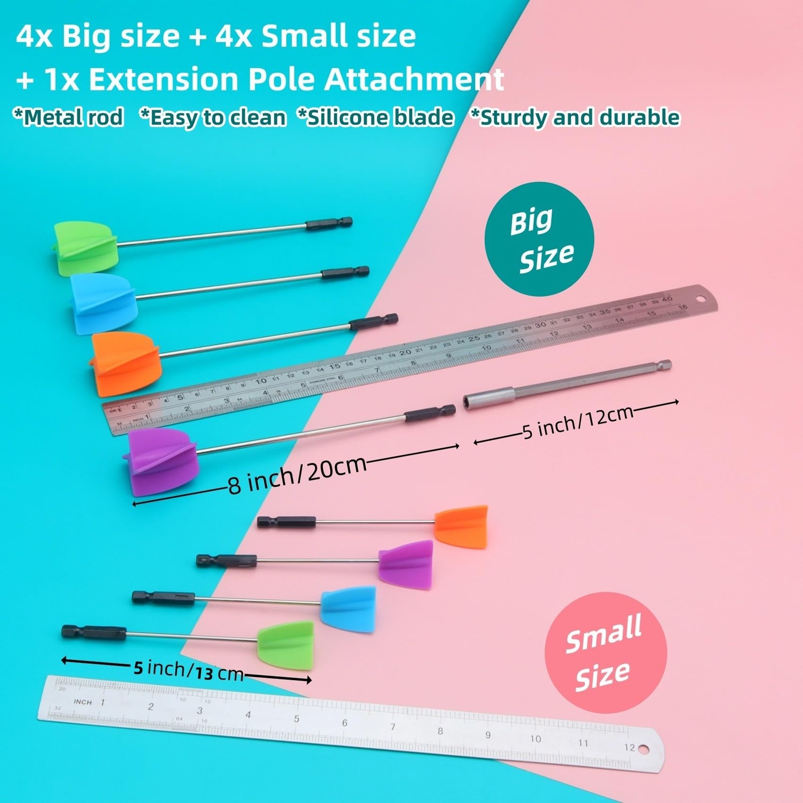 Silicone Resin Mixer Paddles Epoxy Stirrer Paint Blender Drill Attachment 8 Pcs