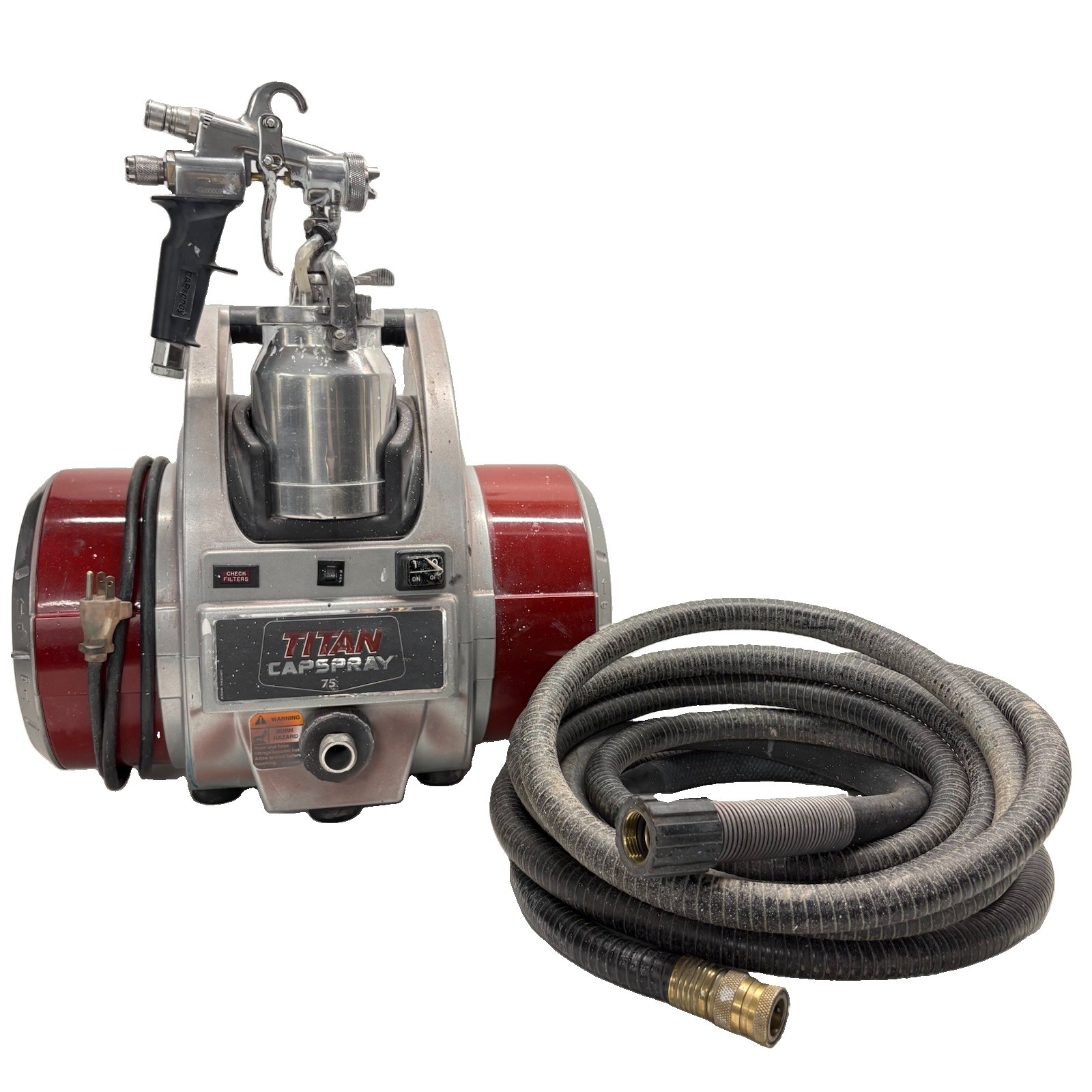 Titan Capspray 75 HVLP Turbine System w/ Paint Sprayer, Tips, Hose Tested Works