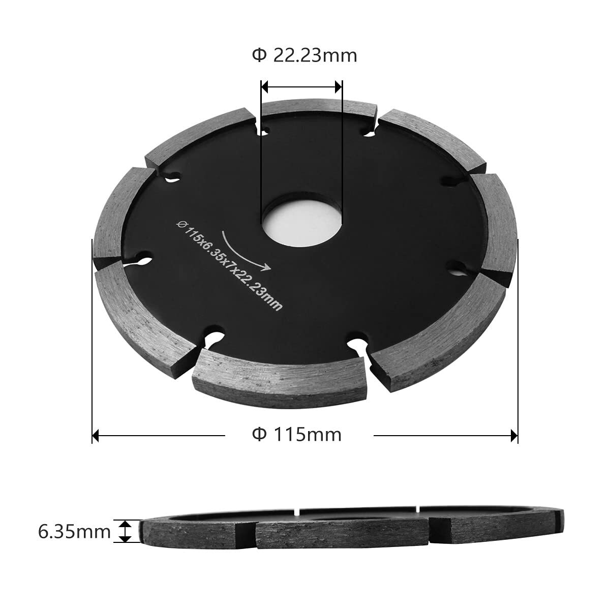 6PCS 4-1/2″ Diamond Tuck Point Blades 1/4″ & 3/8″ Mortar Concrete Joints Removal