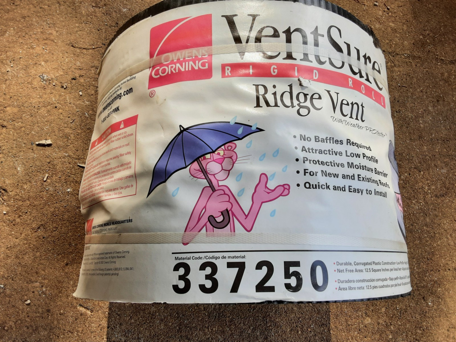 Owens Corning Ventsure Shingle over ridgevent Material 337250 NOS Pick up