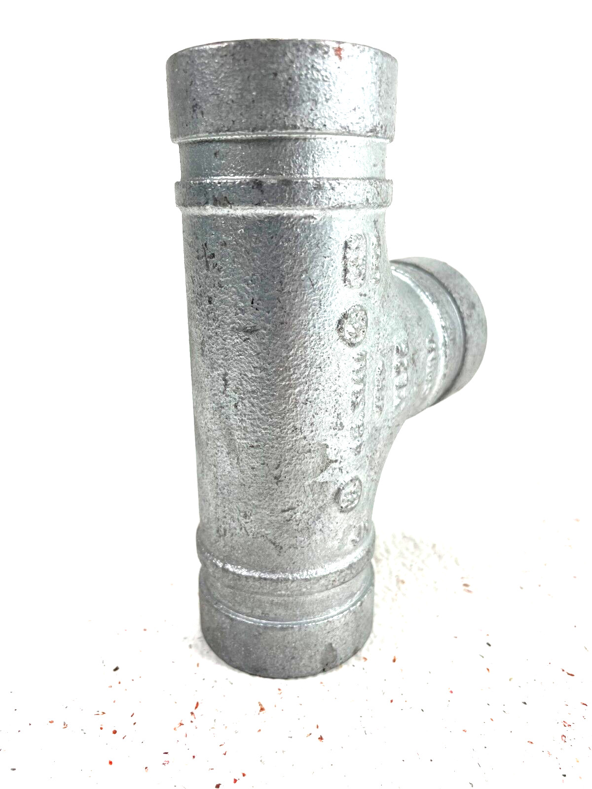 SPF Style T1 Straight Tee 1-1/2″ Galvanized Grooved End IPS Pipe Size Fitting