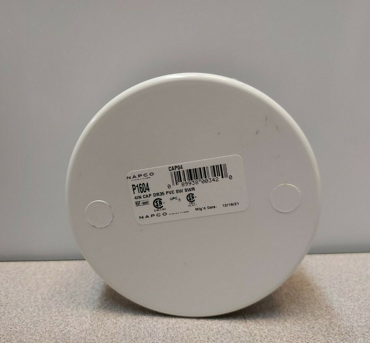 (Multi-Pack) Napco Pipe & Fittings P1604 4″ SDR Solvent Weld Cap, SDR35, PVC