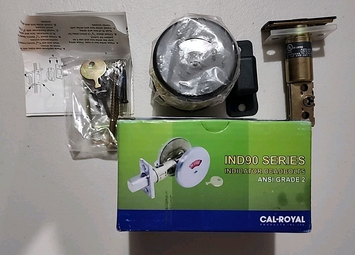 Cal Royal IND90-G2 10B Indicator In Use Vacant Deadbolt Dark Bronze New
