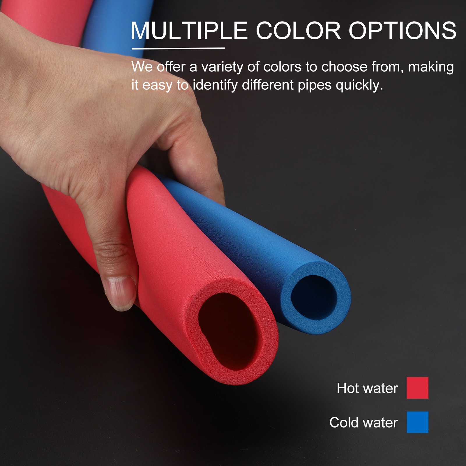 70.9″ Length 0.98″ ID Pipe Insulation PPR Foam Tubing 7mm Thick Red