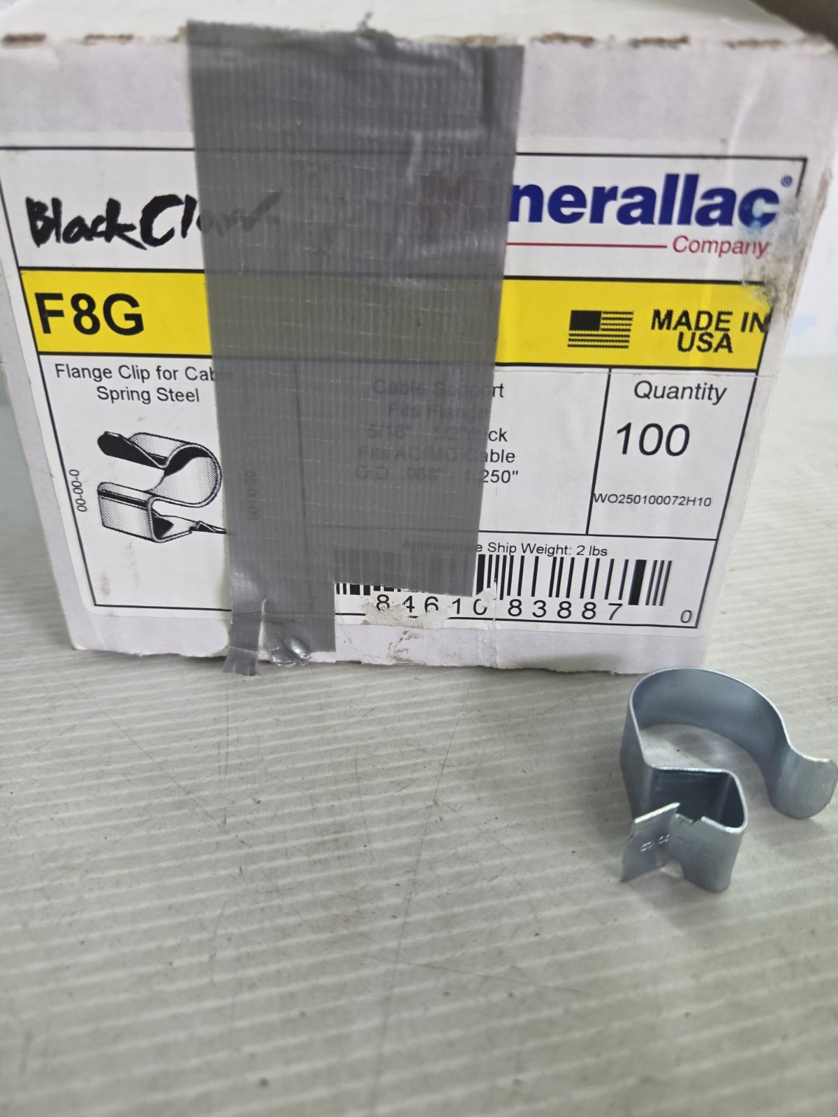 Minerallac F8G Flange Clip for Cable Support (QTY 97) NOS
