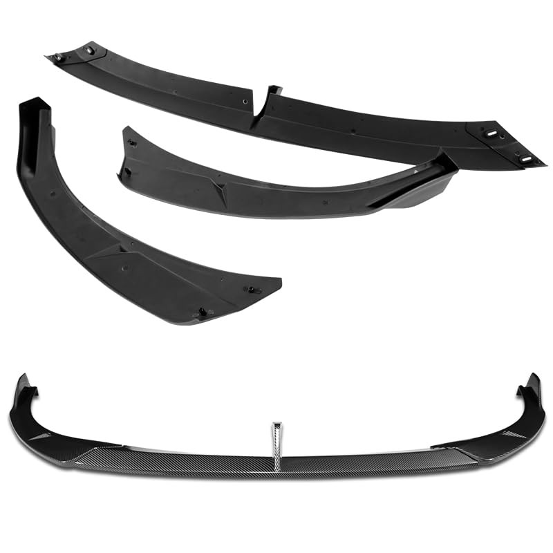 3pcs Front Bumper Lip Spoiler Body Kit 2019-2024 Mazda 3 Hatchback Carbon Look