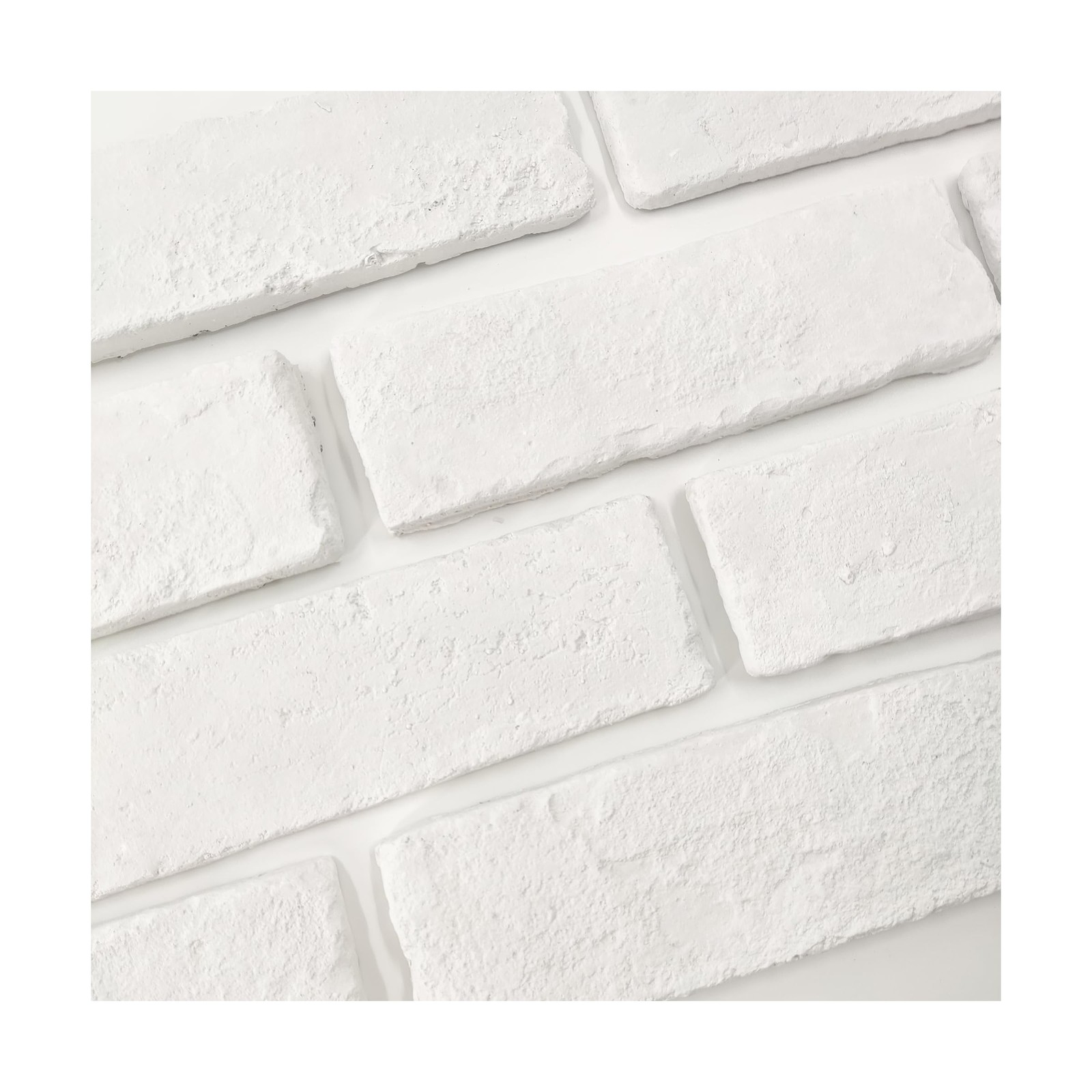 40 Pcs White Thin Brick Veneers, 2.4″ x 7.9″ Wall Brick, 3D Faux Brick for Ki…