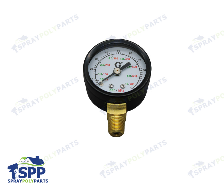 Low Pressure Air Gauge, bottom mount, 0-100 psi(0-7 bar) pressure range (110436)