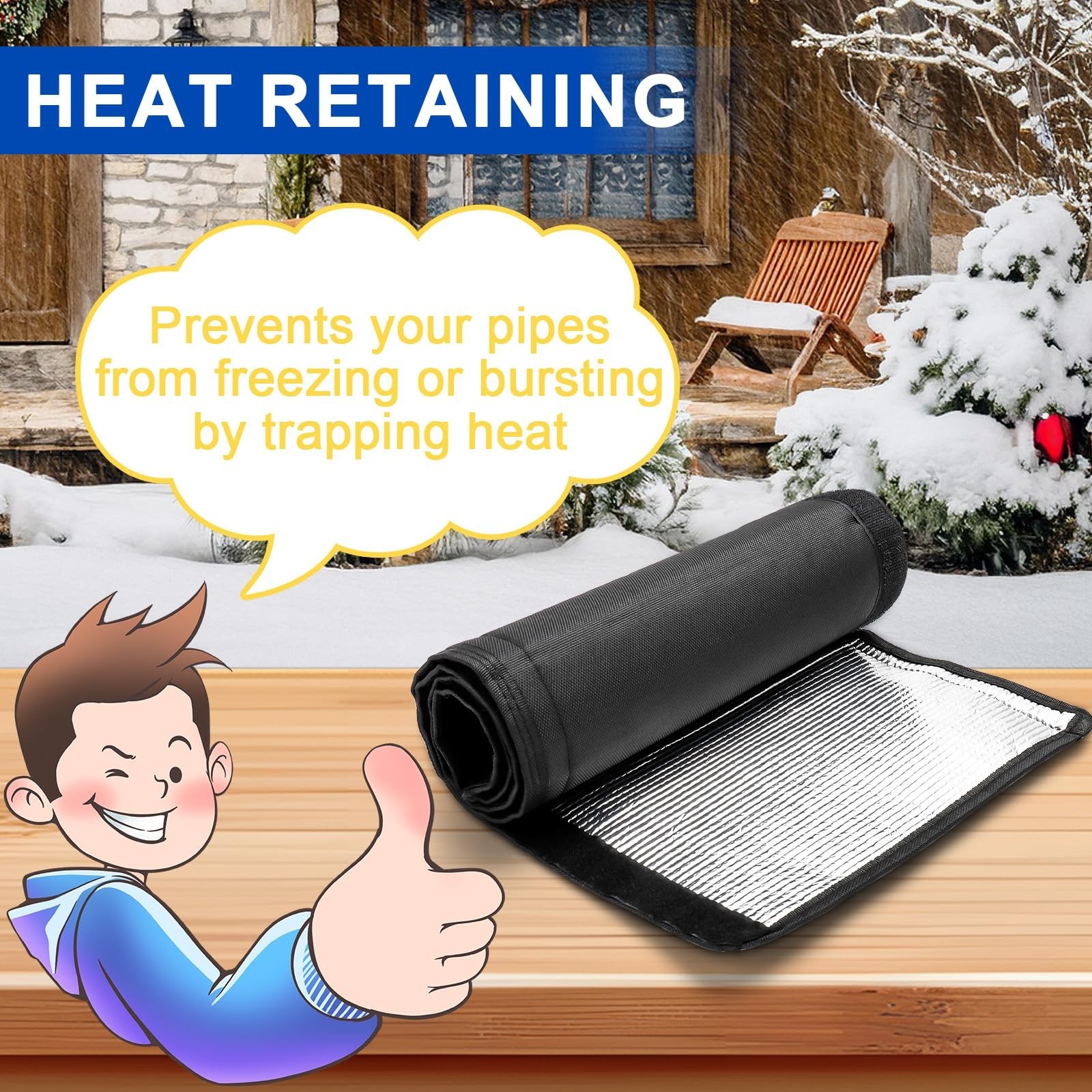Mini Split HVAC Insulation Wrap 600D Oxford, Reflective Foil Line Set Cover, 78.