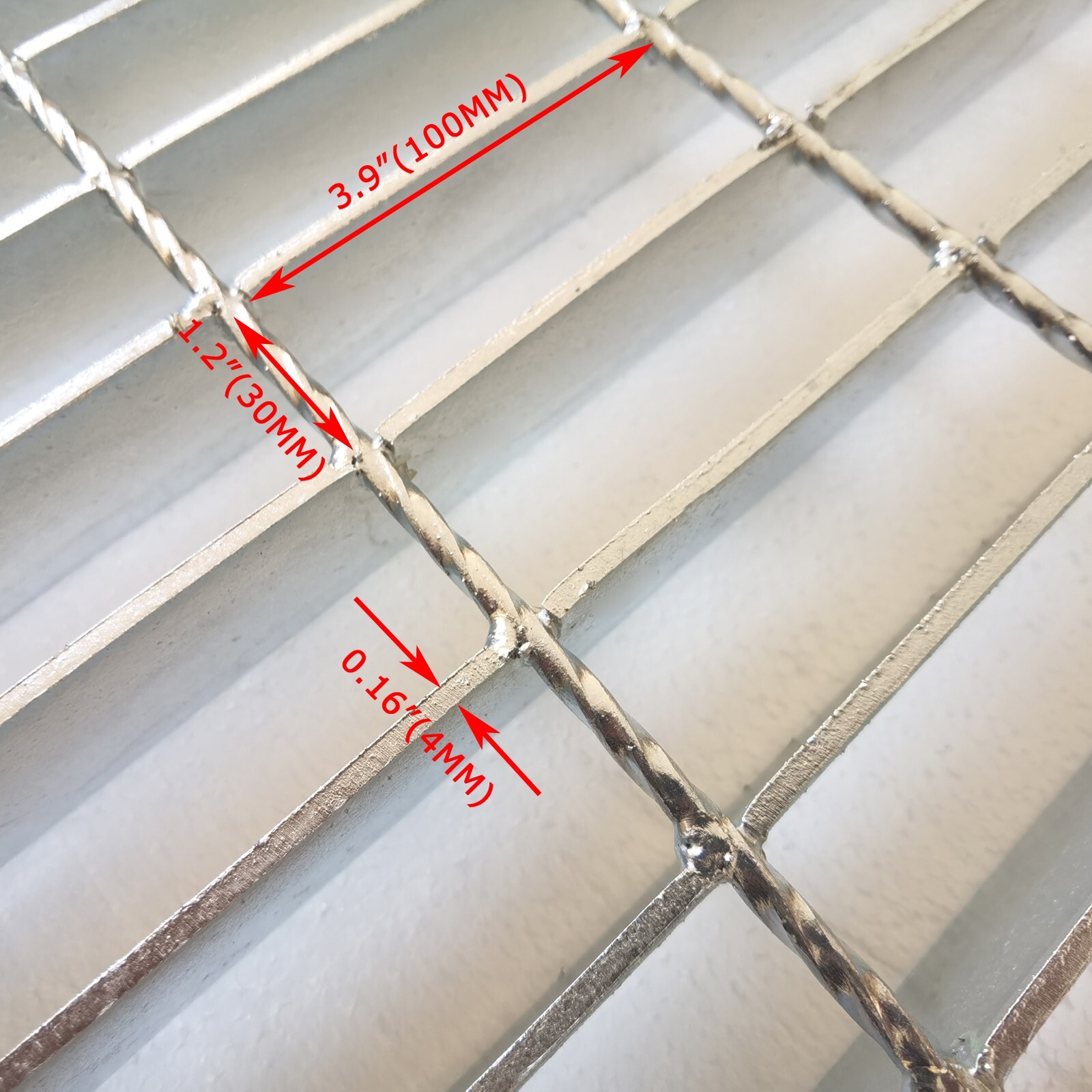 1 Piece 2.6ft*2.6ft Silver Gray Carbon Steel Grille Plate Load-Bearing 3 tons