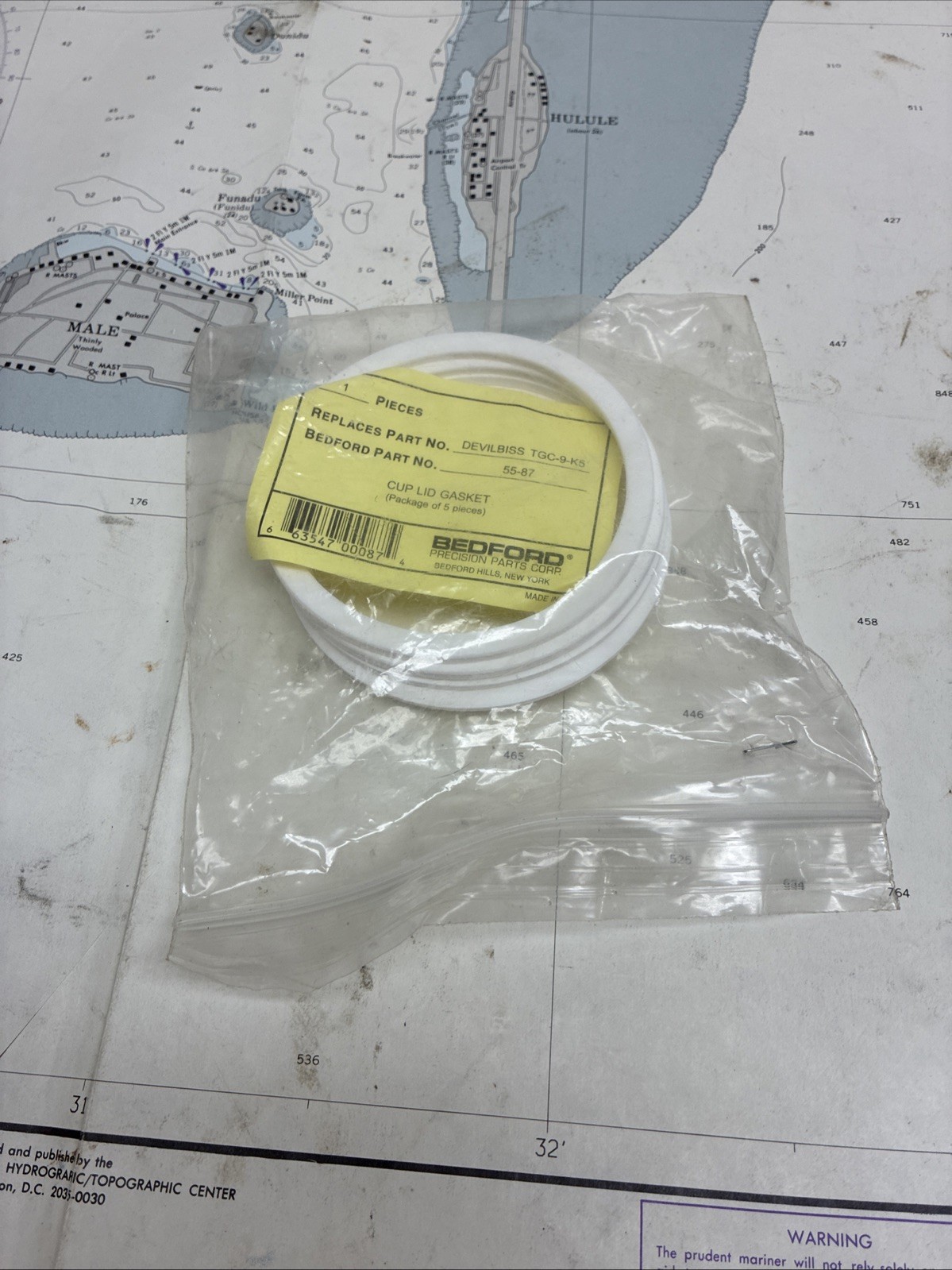 Bedford 55-87 Replacement Devilbiss TGC-9-K5 Cup Lid Gaskets (Kit of 5)