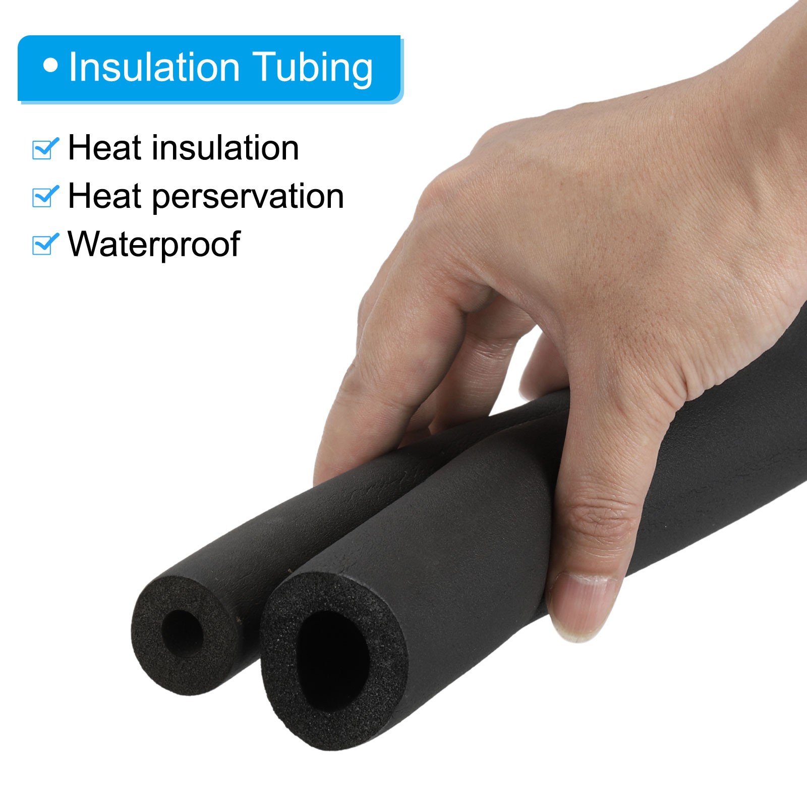 2Pcs 1-7/8″(48mm) ID x 6Ft Pipe Insulation Foam Tube