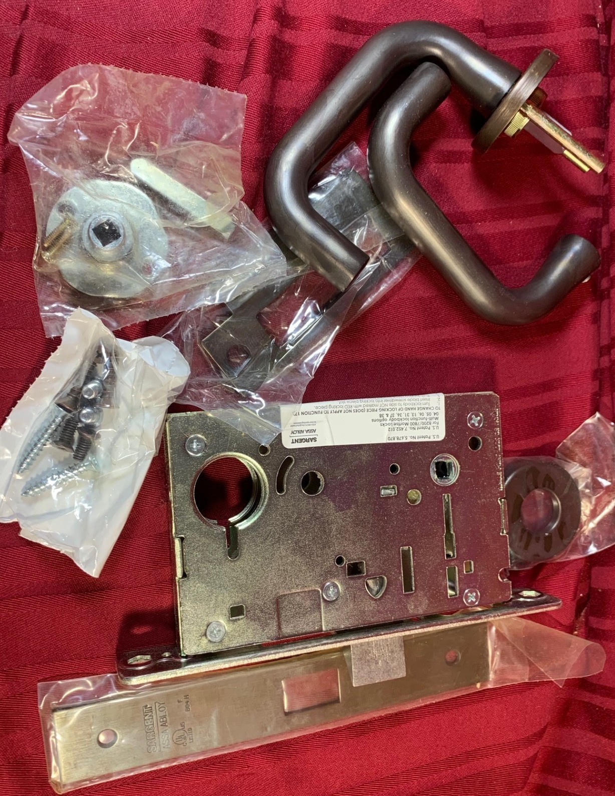 SARGENT ASSA ABLOY MORTISE DOOR LOCK LEVER 8215 LN J 10B RR BRONZE SECURITY