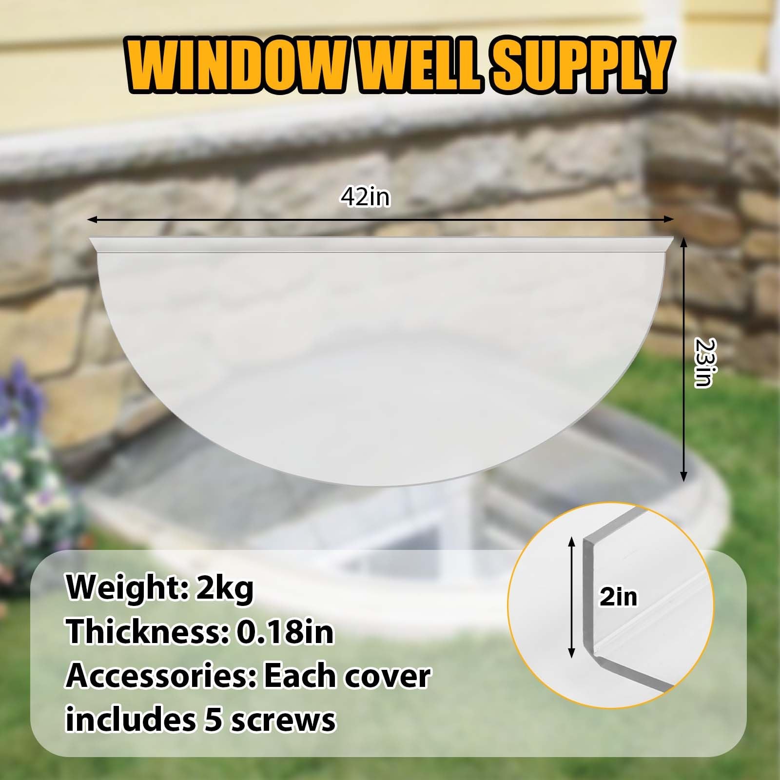 Qipraono Basement Window Well Covers Outside Heavy-Duty Egress Window Well