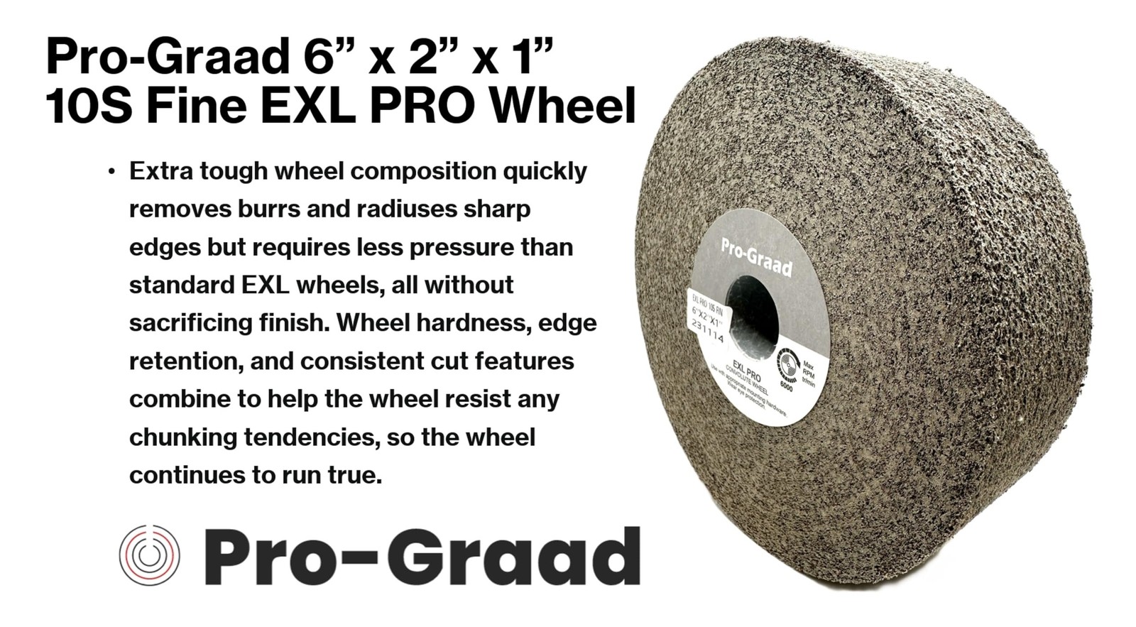 Pro-Graad EXL PRO Convolute Deburring Polishing Wheel – 6″ x 2″ x 1″ 10S Fine…
