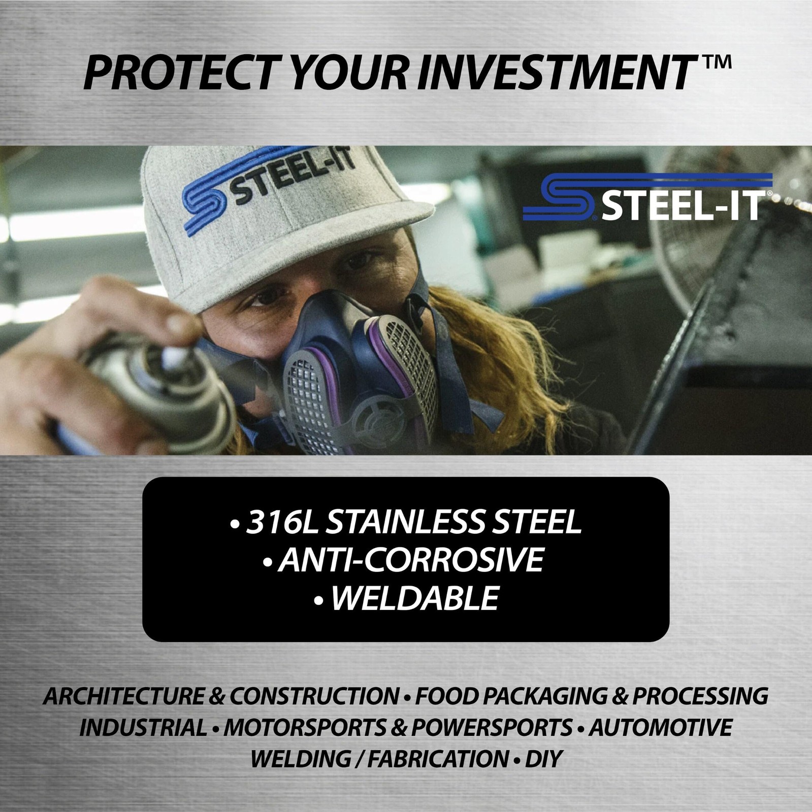 Steel-It 1002D Polyurethane Aerosol, 12 Ounce (Pack of 1), Steel Gray