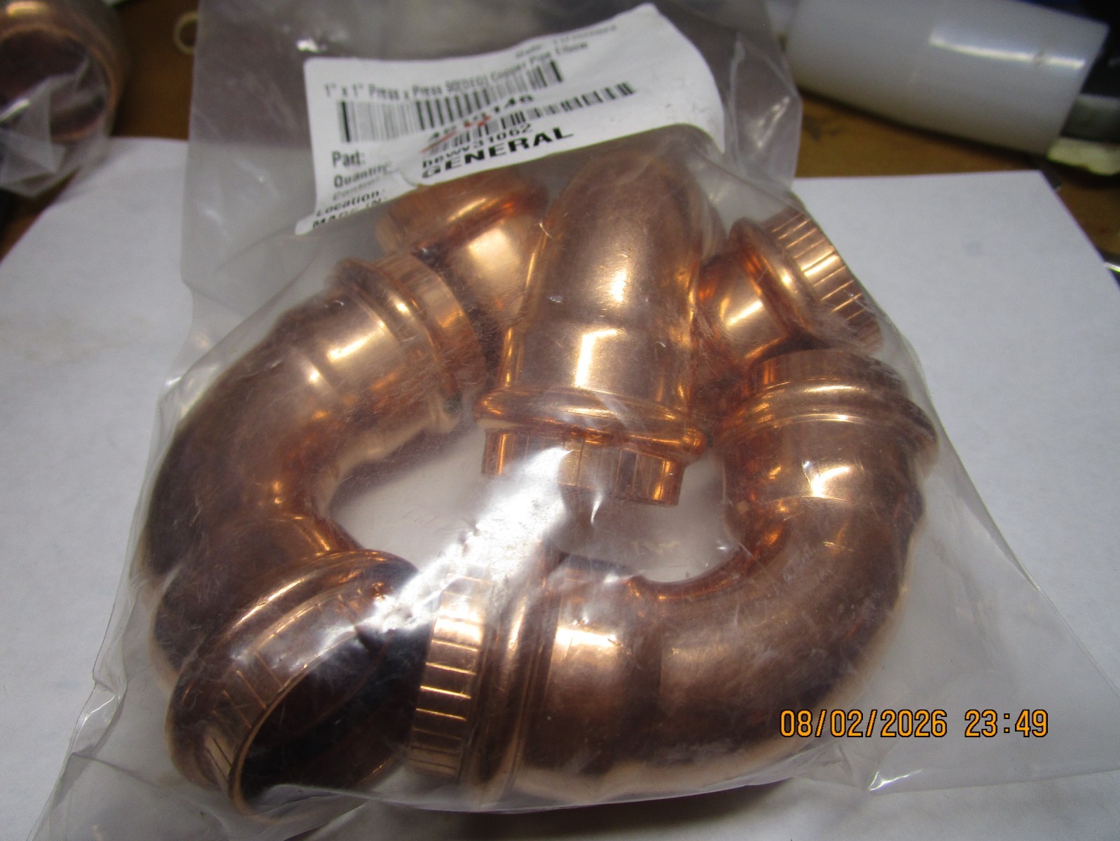1″ x 1″ Press x Press 90° Copper Pipe Elbow QTY 4