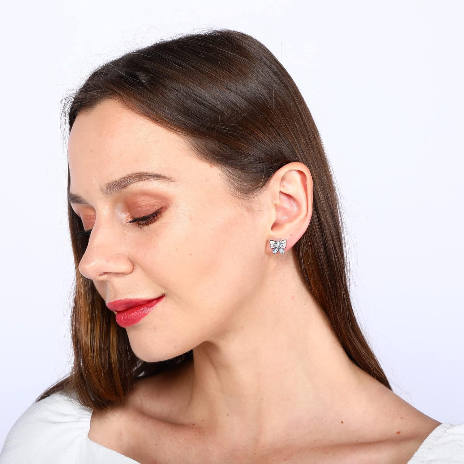 Crystal Butterfly Earrings for Girls 6Th 7Th 8Th 9Th 10Th 11Th 12Th 13Th 16Th 18