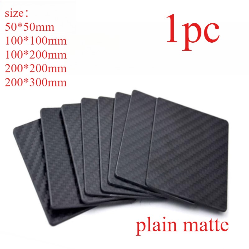 3K full carbon fiber plate plain matte thick0.2-5mm 50*50mm 100*100mm 200*300mm