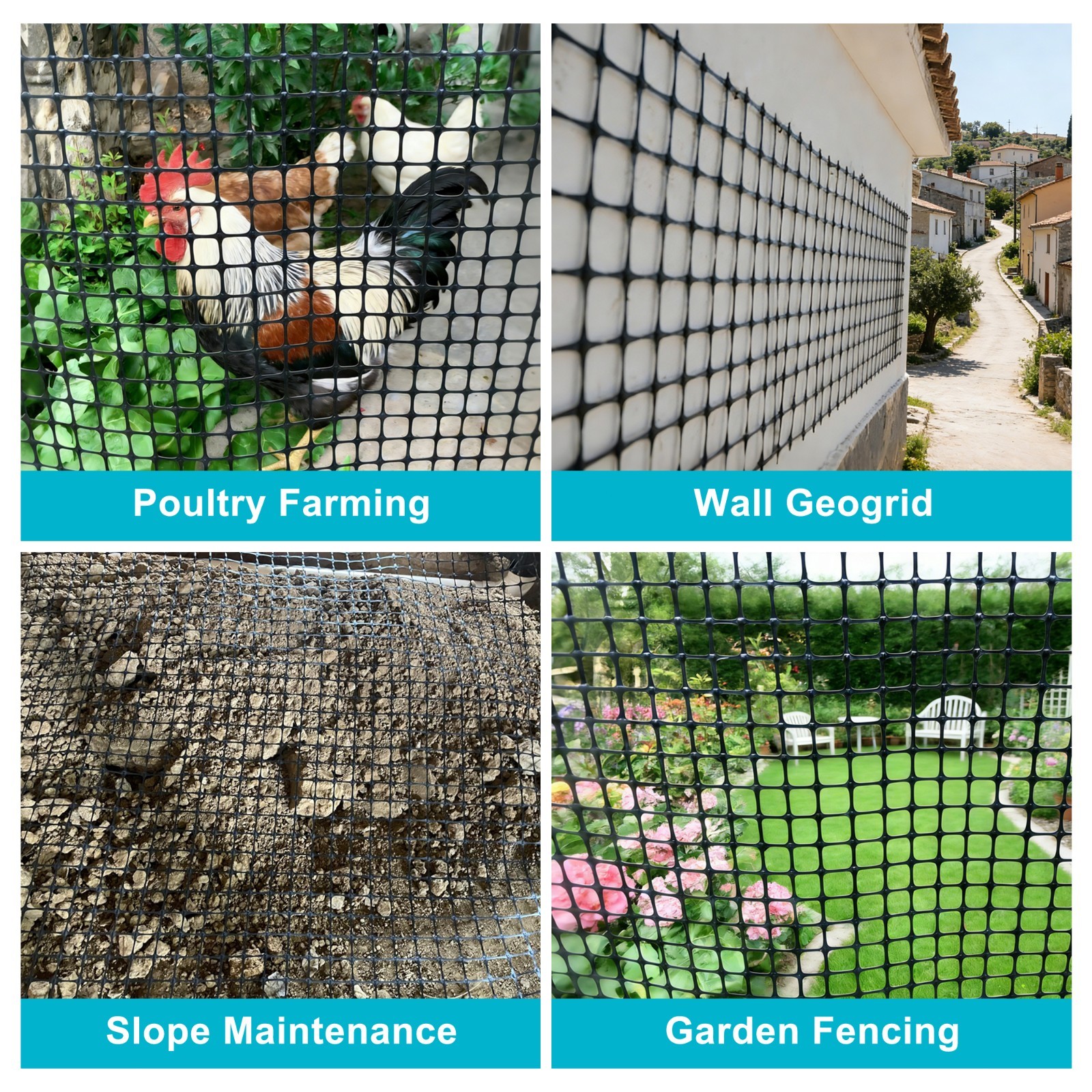 Geogrid for Retaining Wall, Bi-Directional Universal Stabilization Grid Fence