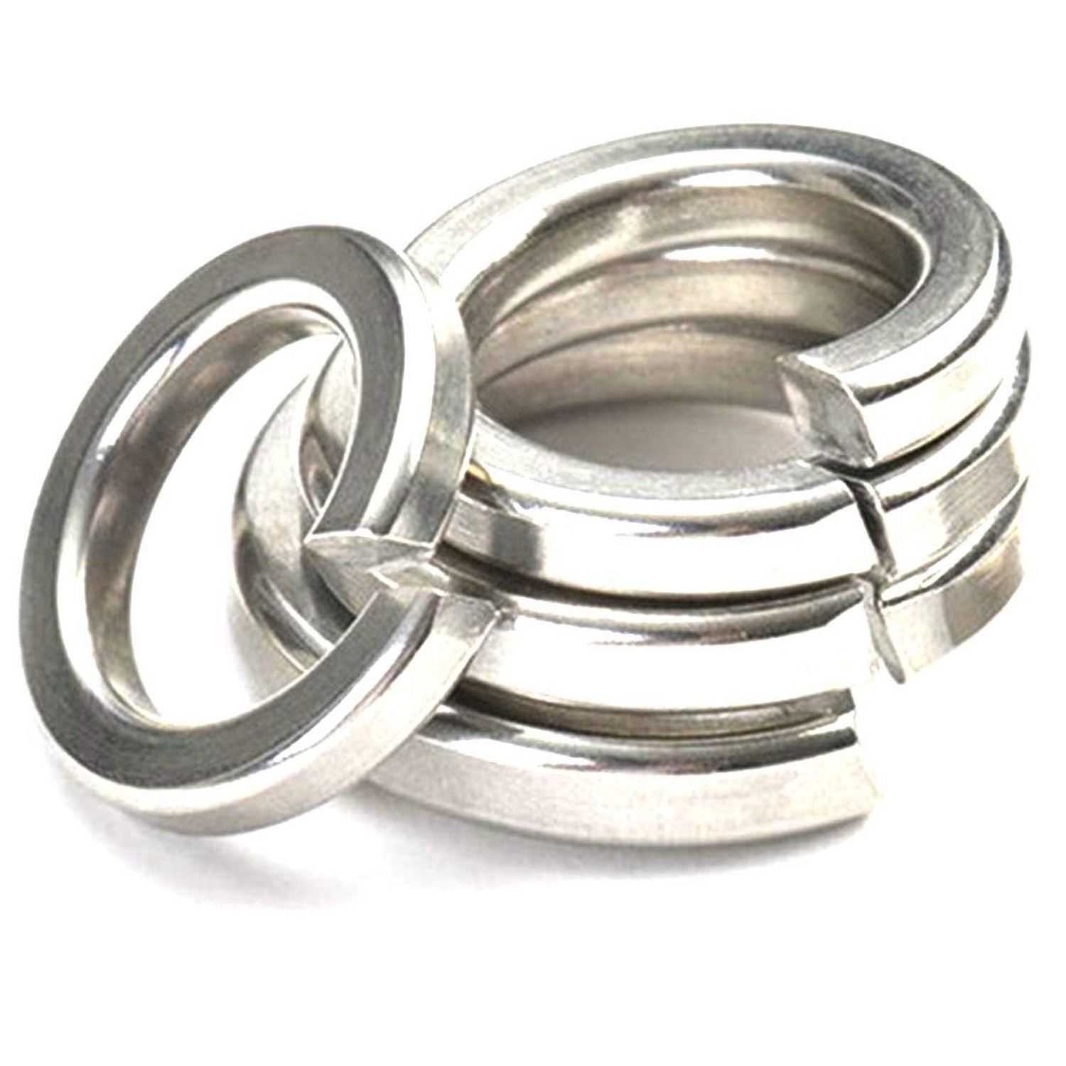 RuiLing 100PCS Split Lock Washer 201 Stainless Steel Spring Lock Washer Elast…